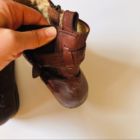 Frye | Anna Gore Biker Buckle Boot Sz 9.5 brown leather with buckles woman's - Picture 7 of 9